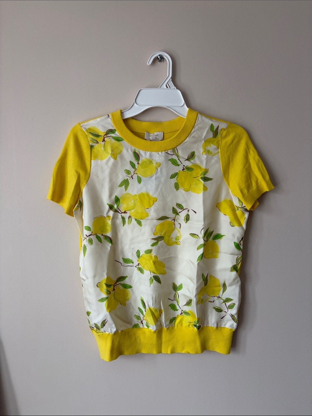 🍋kate spade Yellow & White Lemon Print Short-Sleeve Sweatshirt